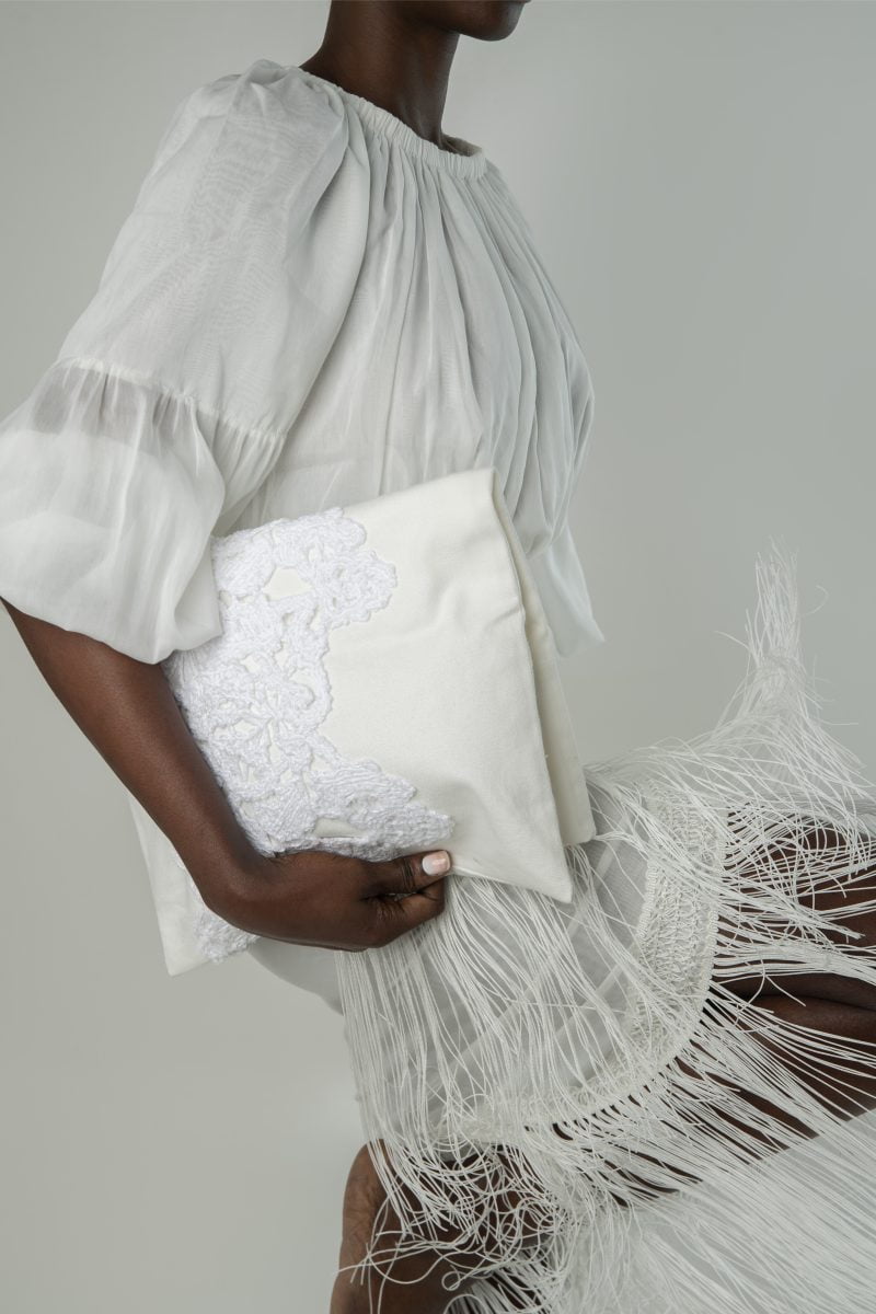 Daffodil Clutch Bag by Lila-Eugenie, luxury beachwear design.