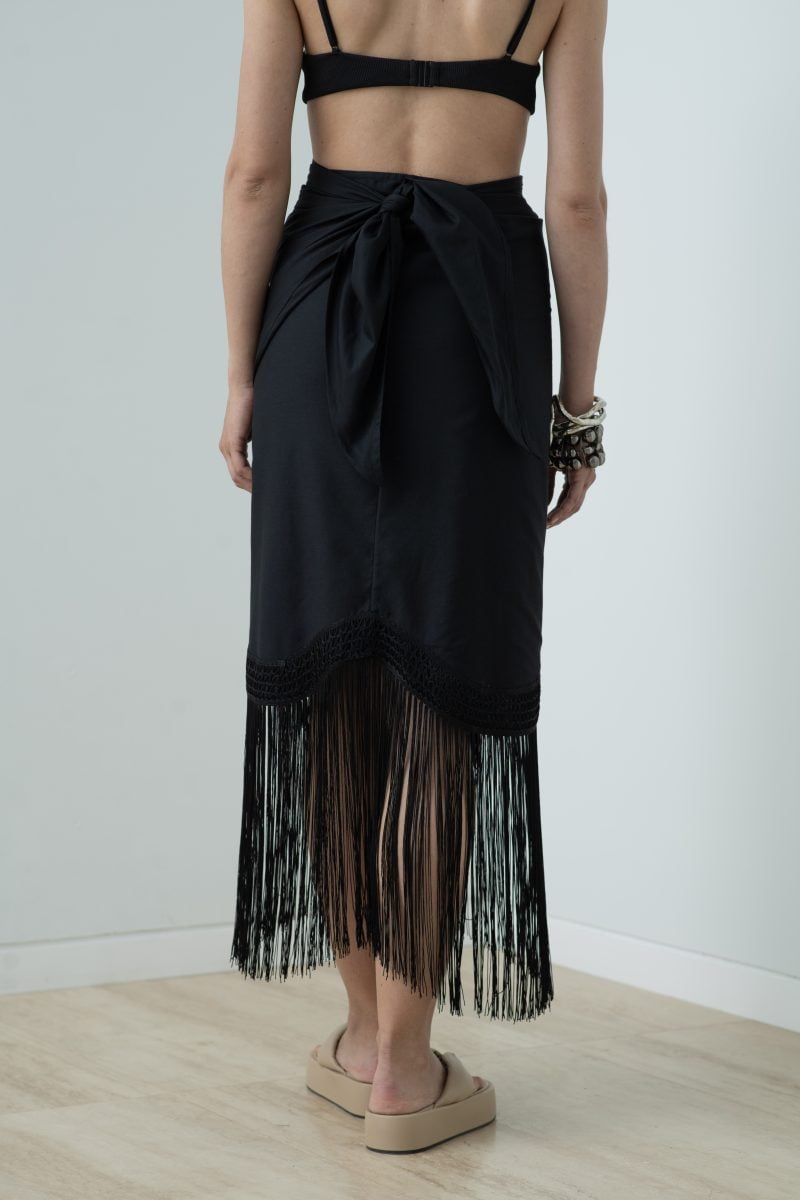 Lila-Eugenie's Designer Luxury Wrap Skirt in Cotton Silk Voile for Women