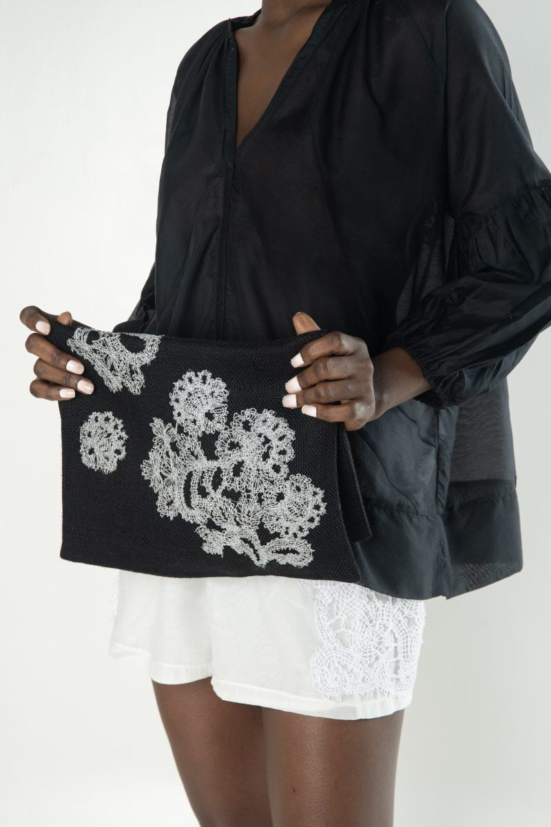 Lila-Eugenie’s Designer Beachwear Luxury Daisy Clutch Bag for Women